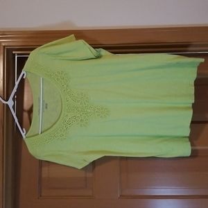 Van Heusen large cotton lime green laced top